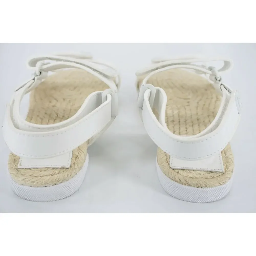 Tory Burch Bumper Espadrille Flat Beach Sandals Size 5.5 Hook Loop NIB Rope